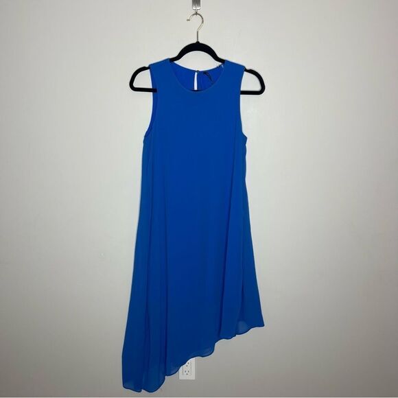 $398 Kobi Halperin Women's Blue Pixie Asymmetric Georgette Midi Dress Size NWOT - Picture 10 of 11